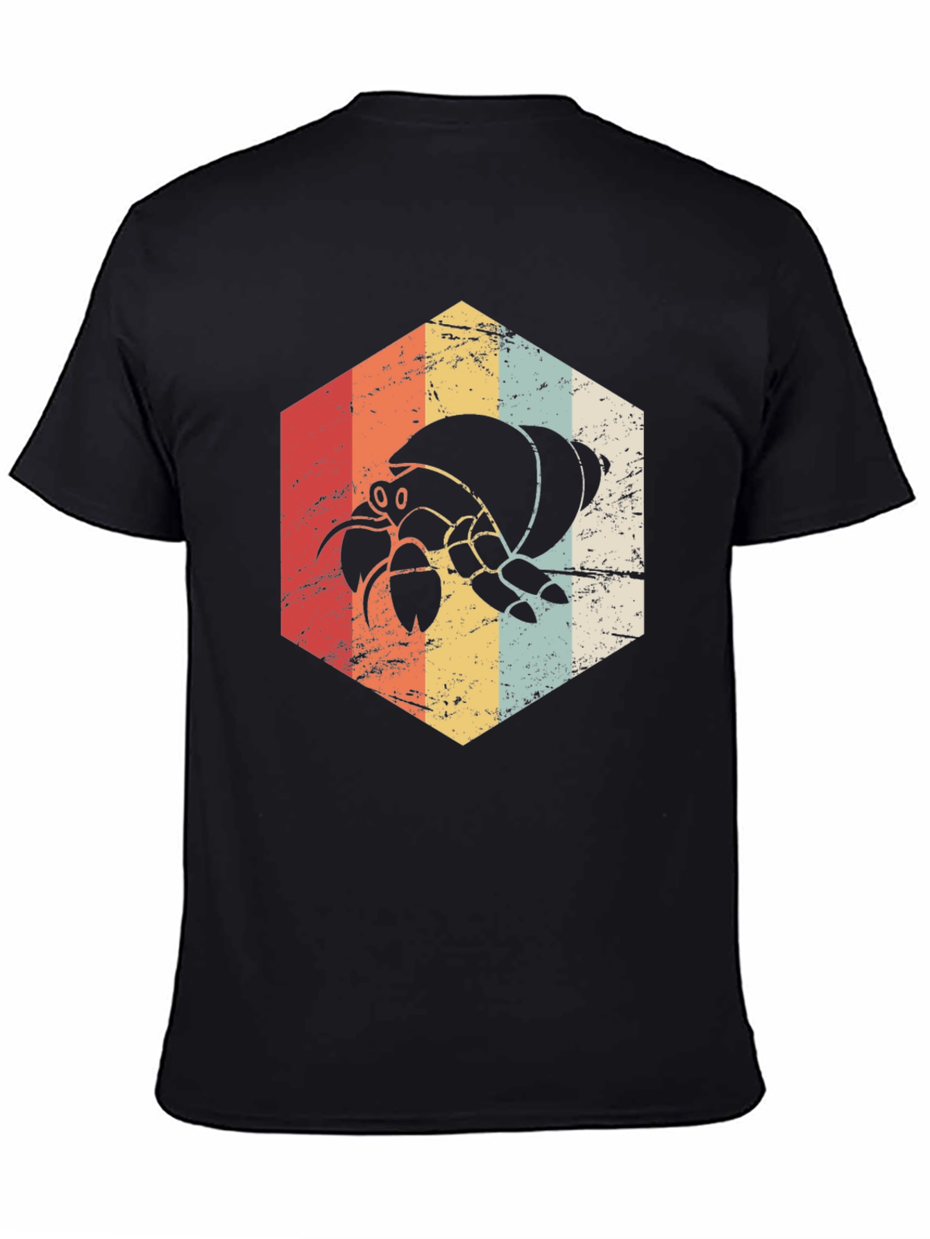 Retro Hermit Crab Graphic Tee - Unisex Black T-Shirt