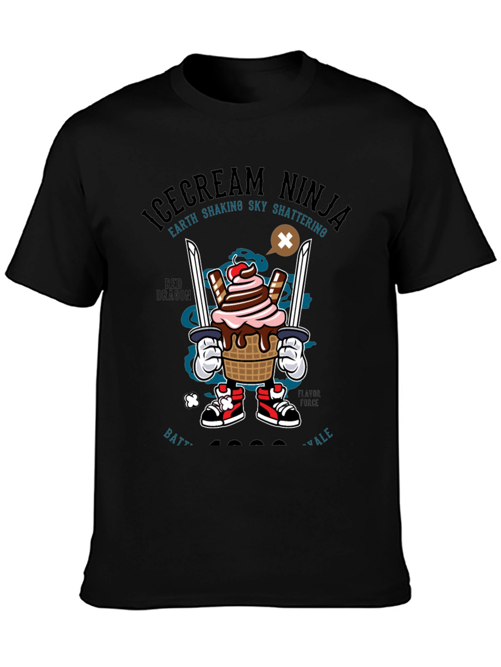 Ice Cream Ninja Graphic T-Shirt - Novelty Design
