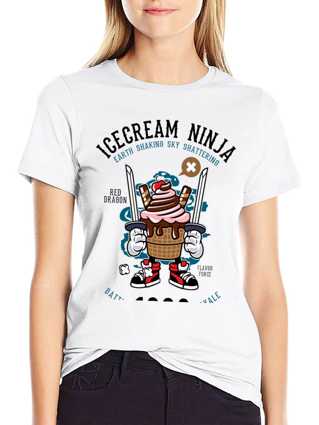 Ice Cream Ninja Graphic T-Shirt - Novelty Design