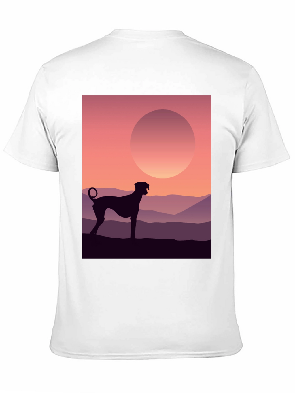 Dog Silhouette T-Shirt - Sunrise Design
