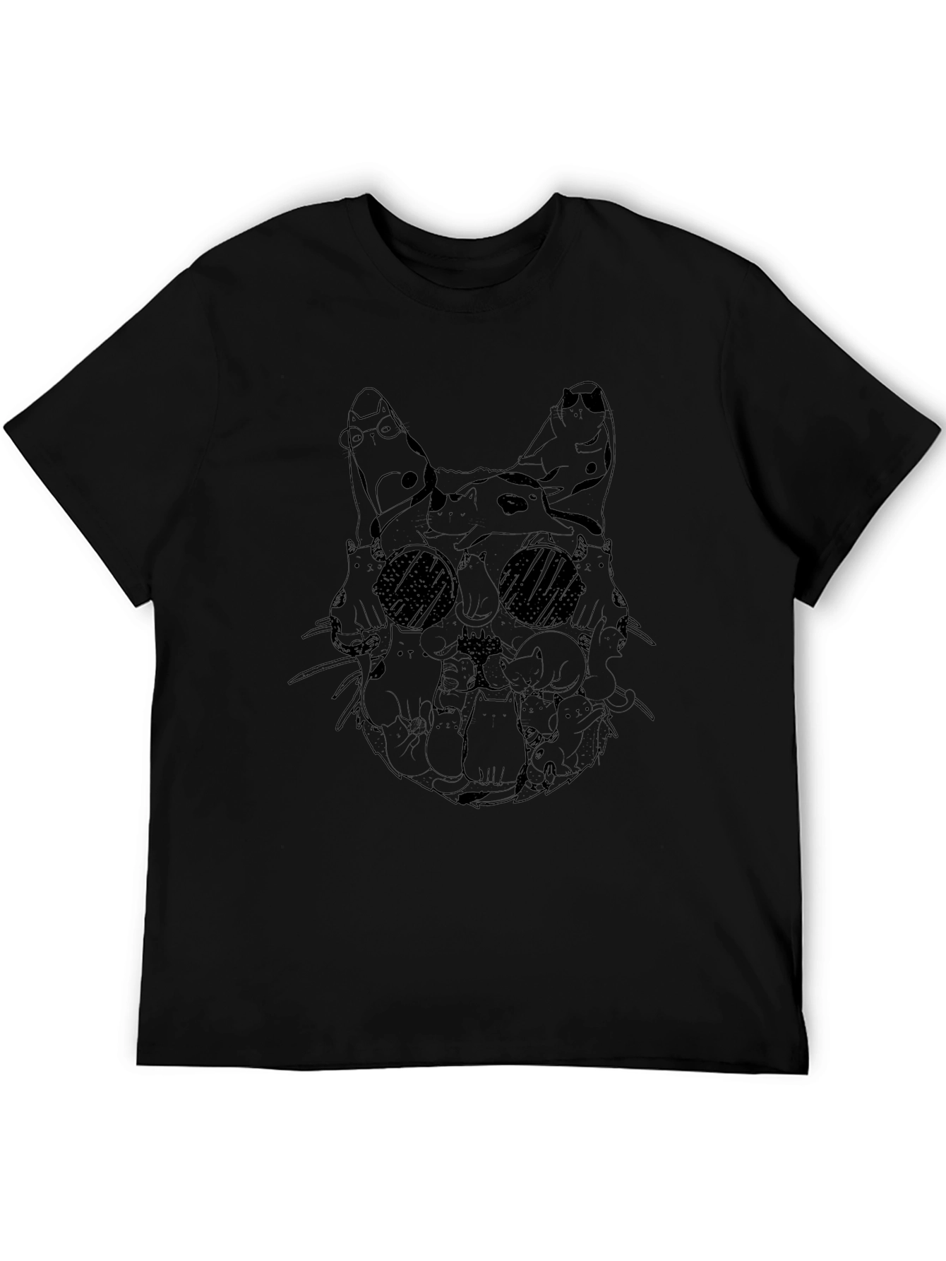 Cat Skull Graphic Tee - Unique Design
