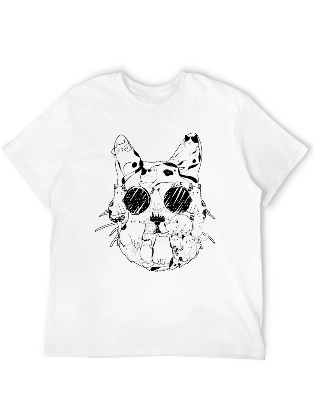 Cat Skull Graphic Tee - Unique Design