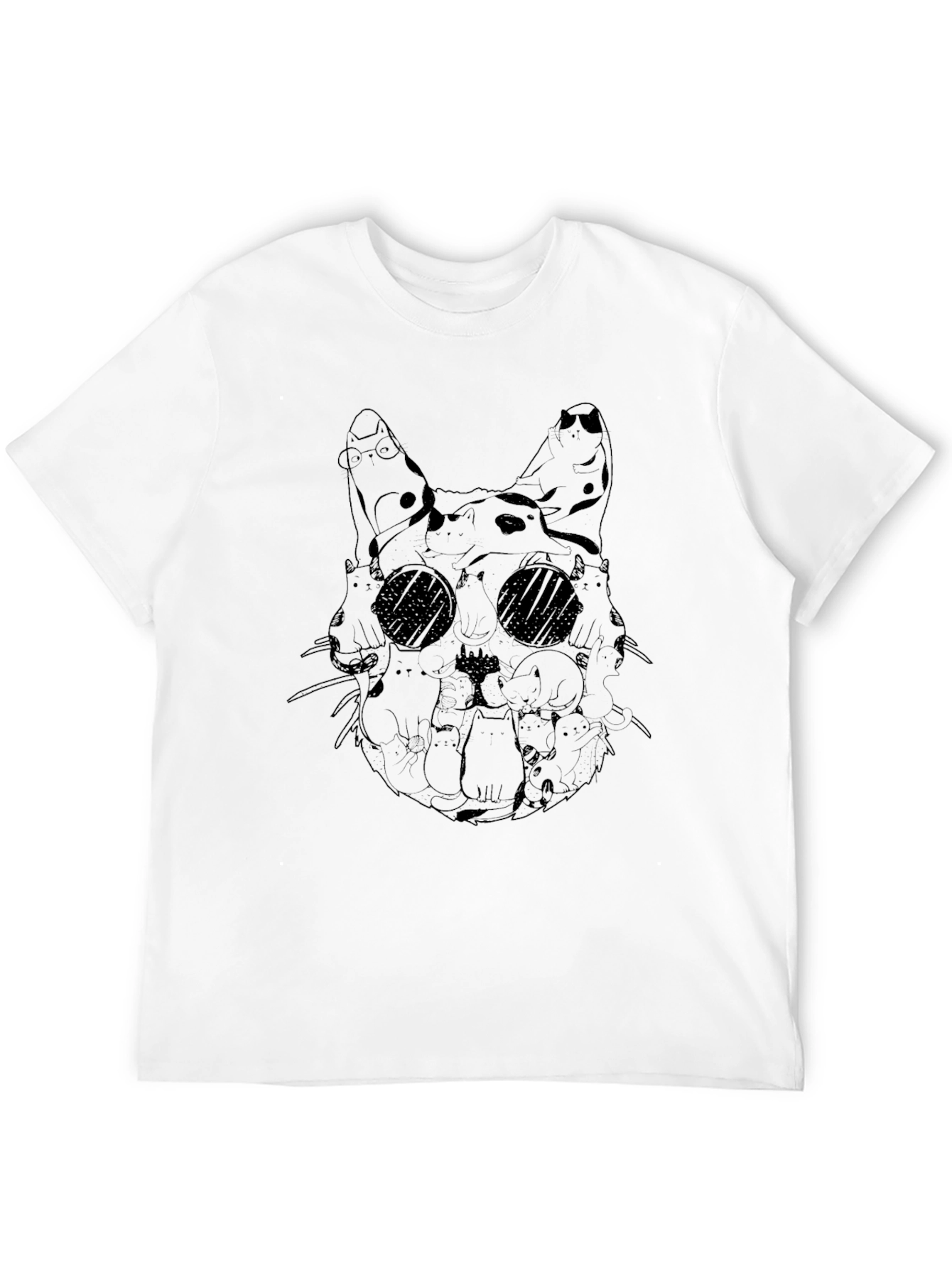 Cat Skull Graphic Tee - Unique Design