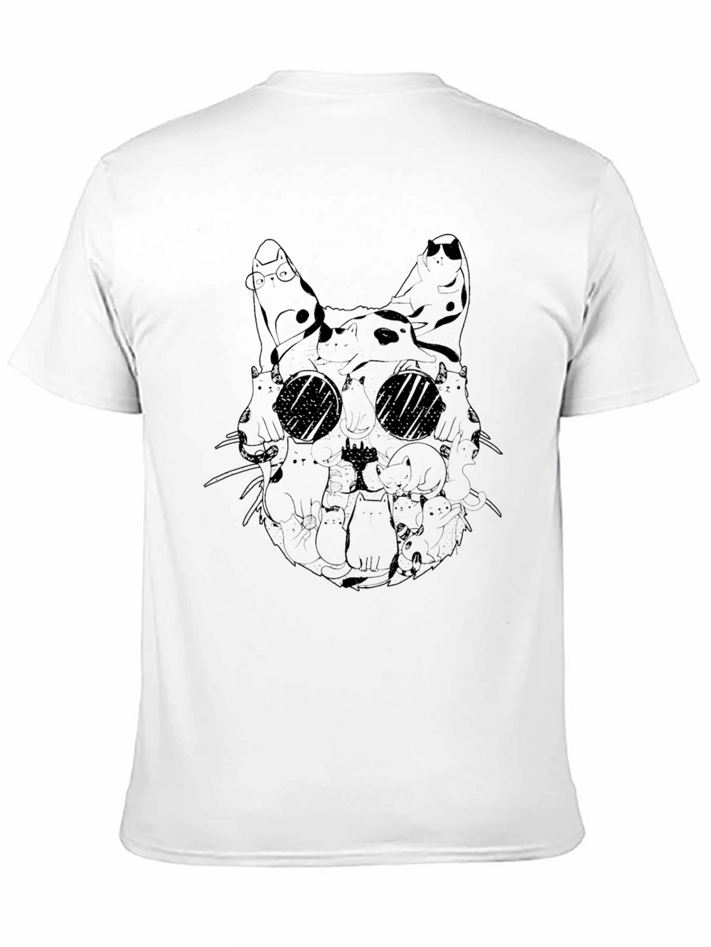 Cat Skull Graphic Tee - Unique Design