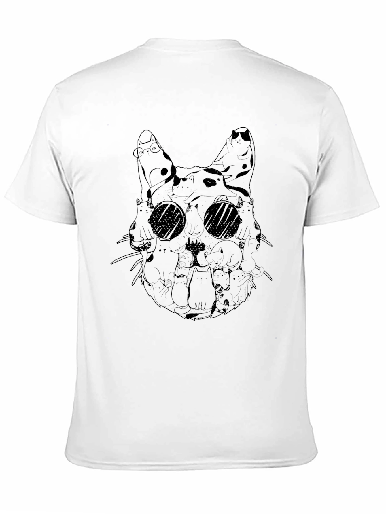 Cat Skull Graphic Tee - Unique Design
