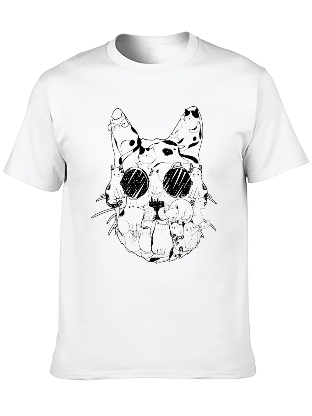 Cat Skull Graphic Tee - Unique Design
