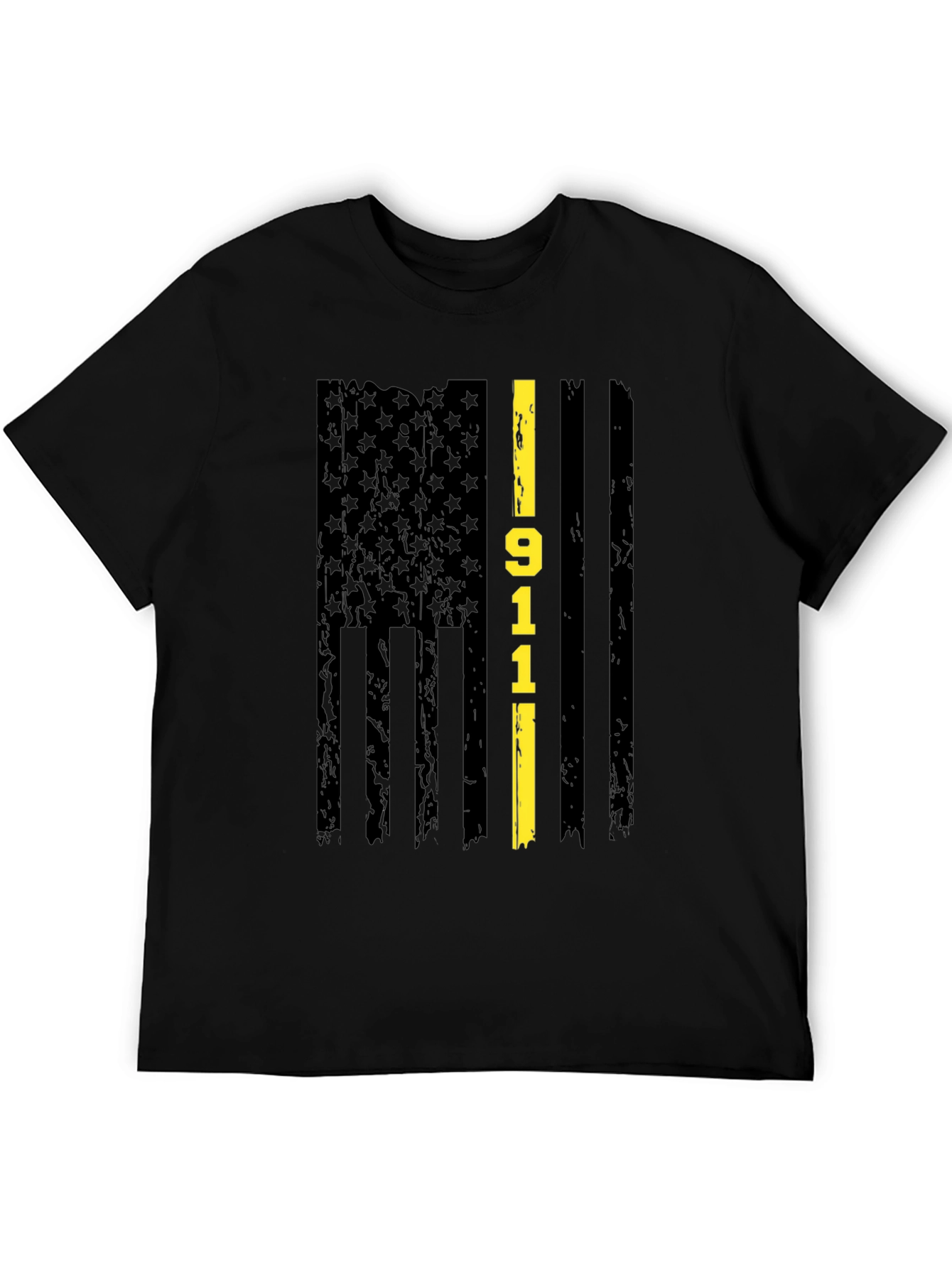 911 Thin Yellow Line Flag Graphic T-Shirt