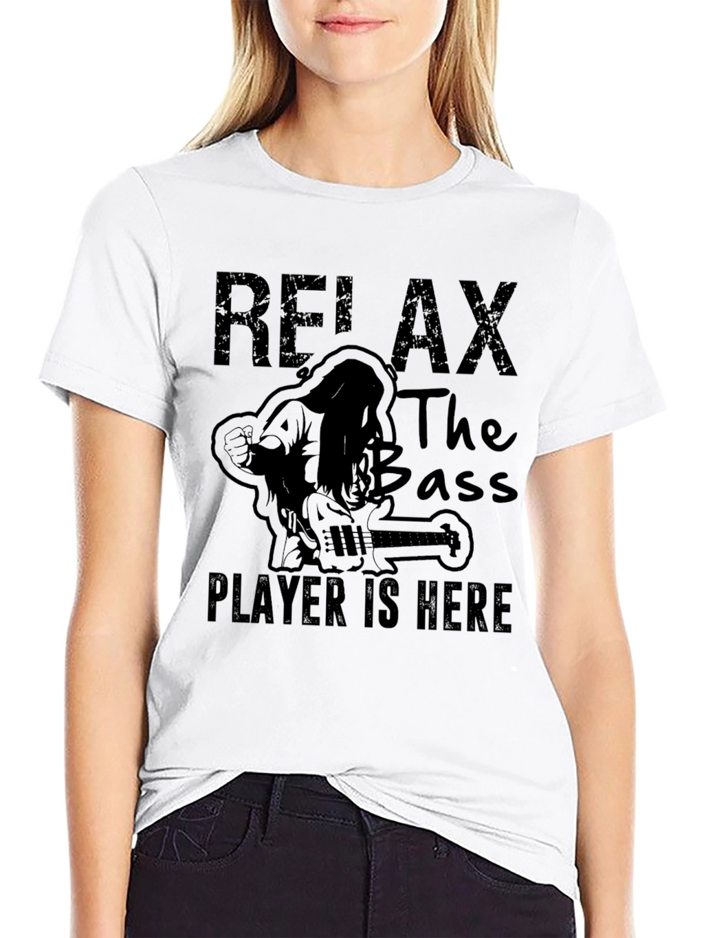 Relax Bass Player Here Black T-Shirt
