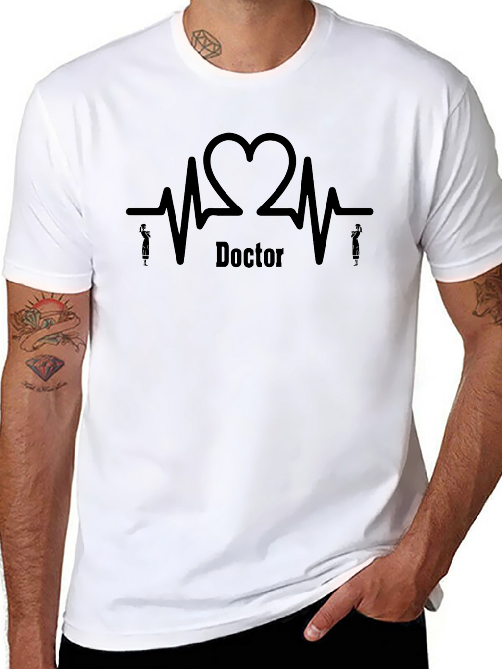 Doctor Heartbeat Graphic T-Shirt - Black