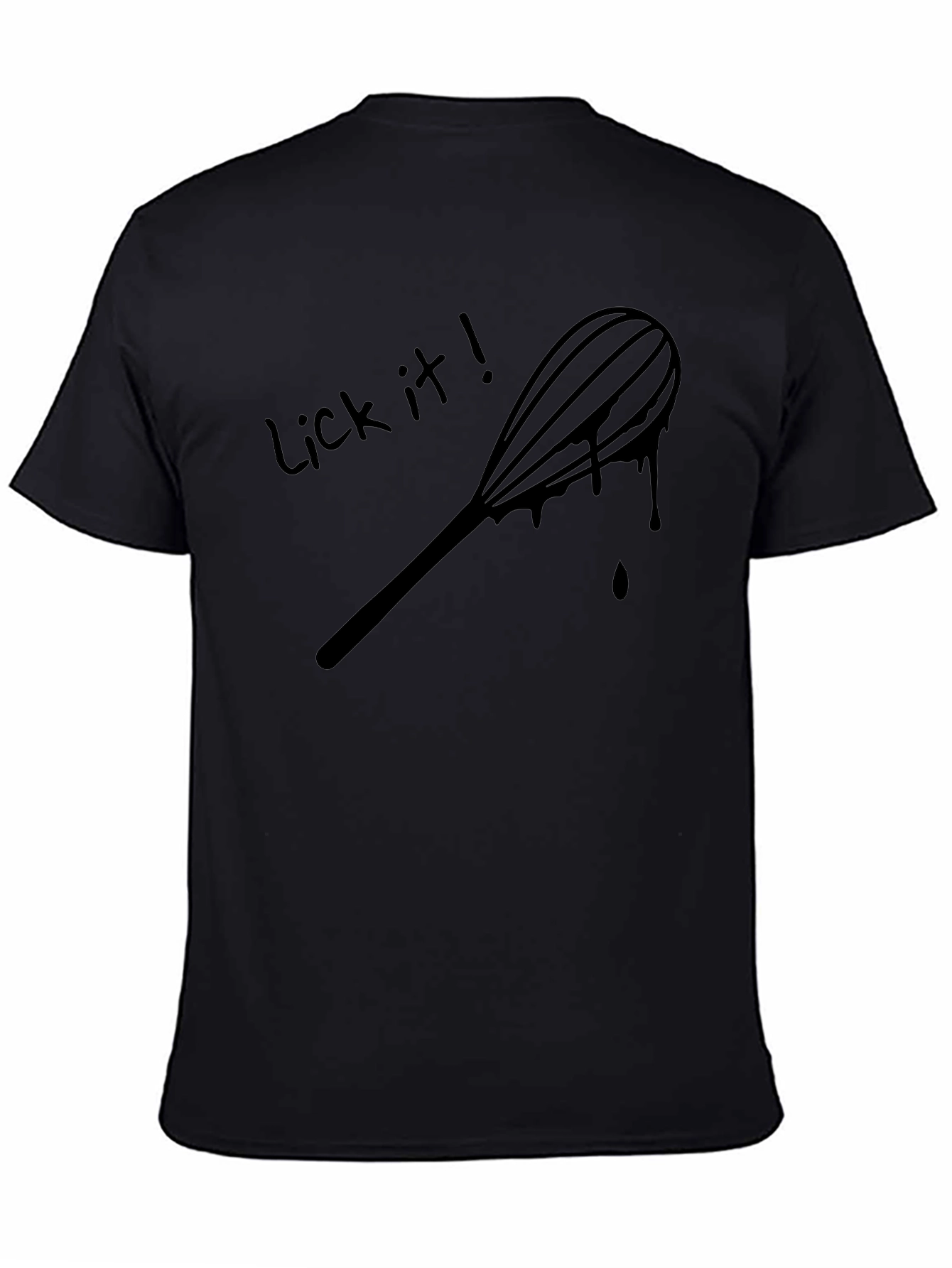 Lick It Whisk Graphic T-Shirt - Black Cotton Tee