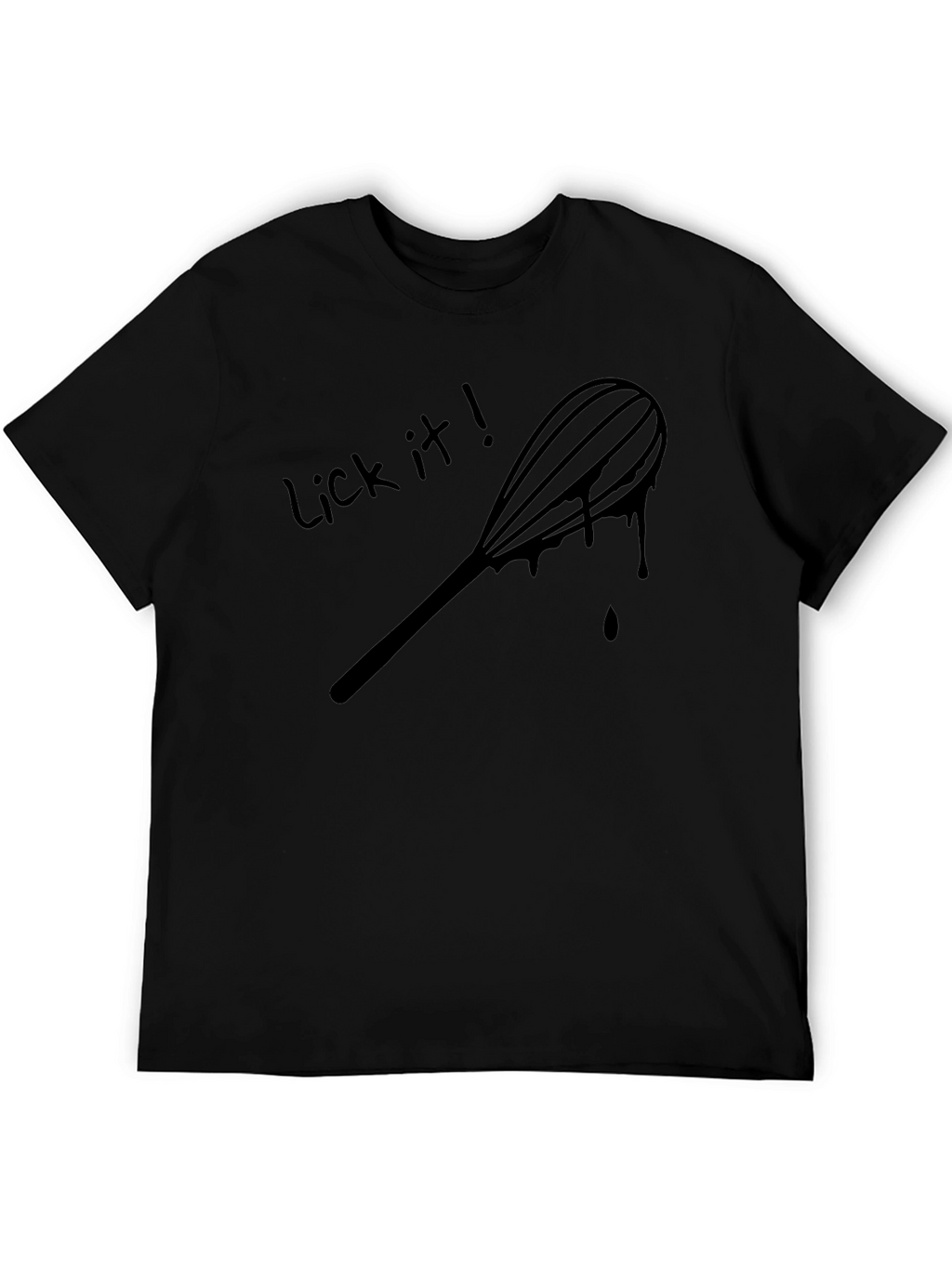 Lick It Whisk Graphic T-Shirt - Black Cotton Tee