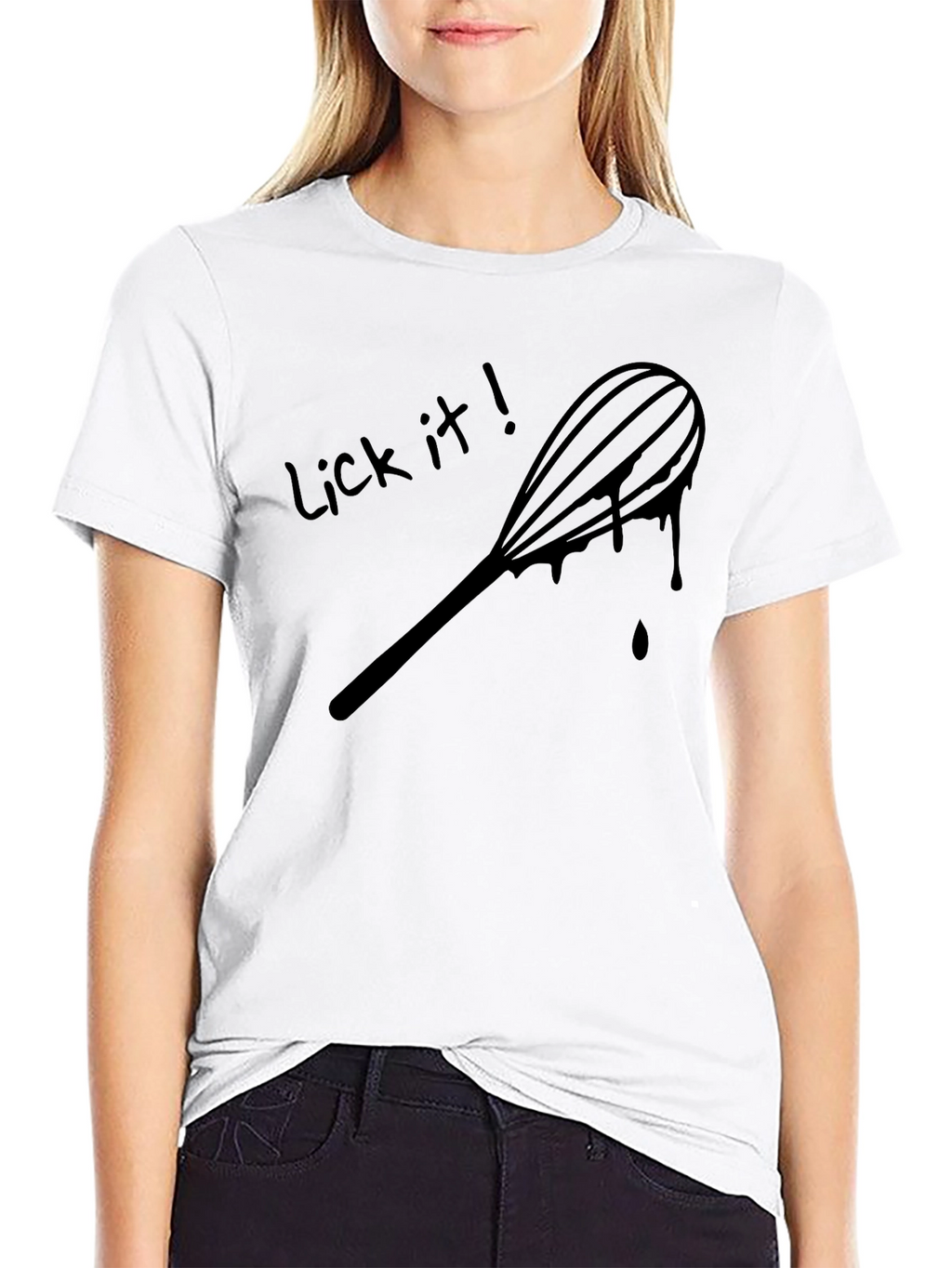 Lick It Whisk Graphic T-Shirt - Black Cotton Tee