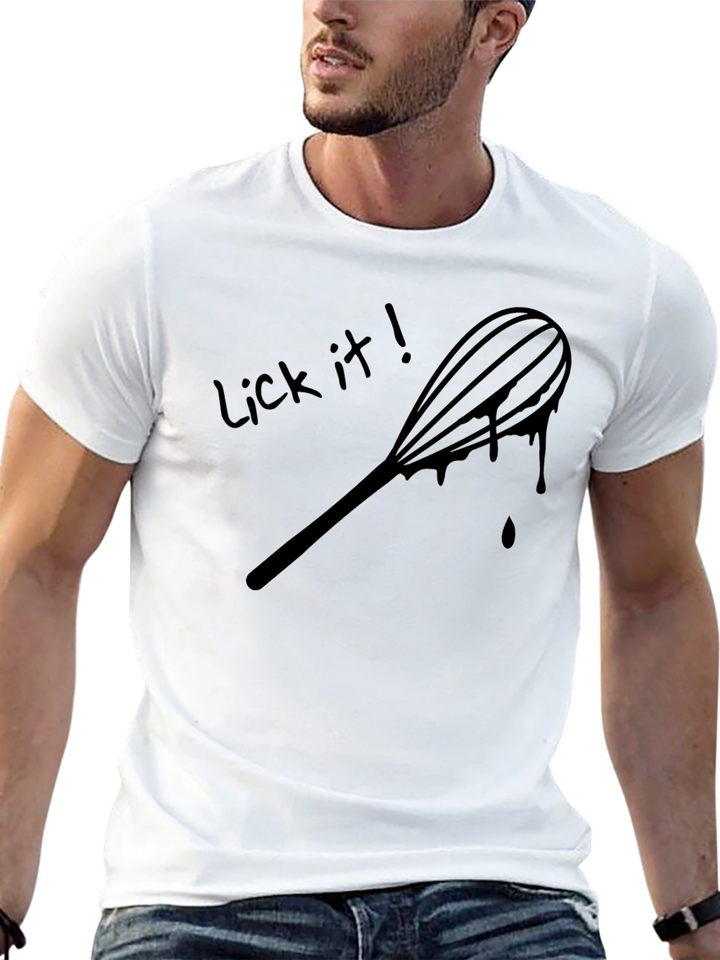Lick It Whisk Graphic T-Shirt - Black Cotton Tee