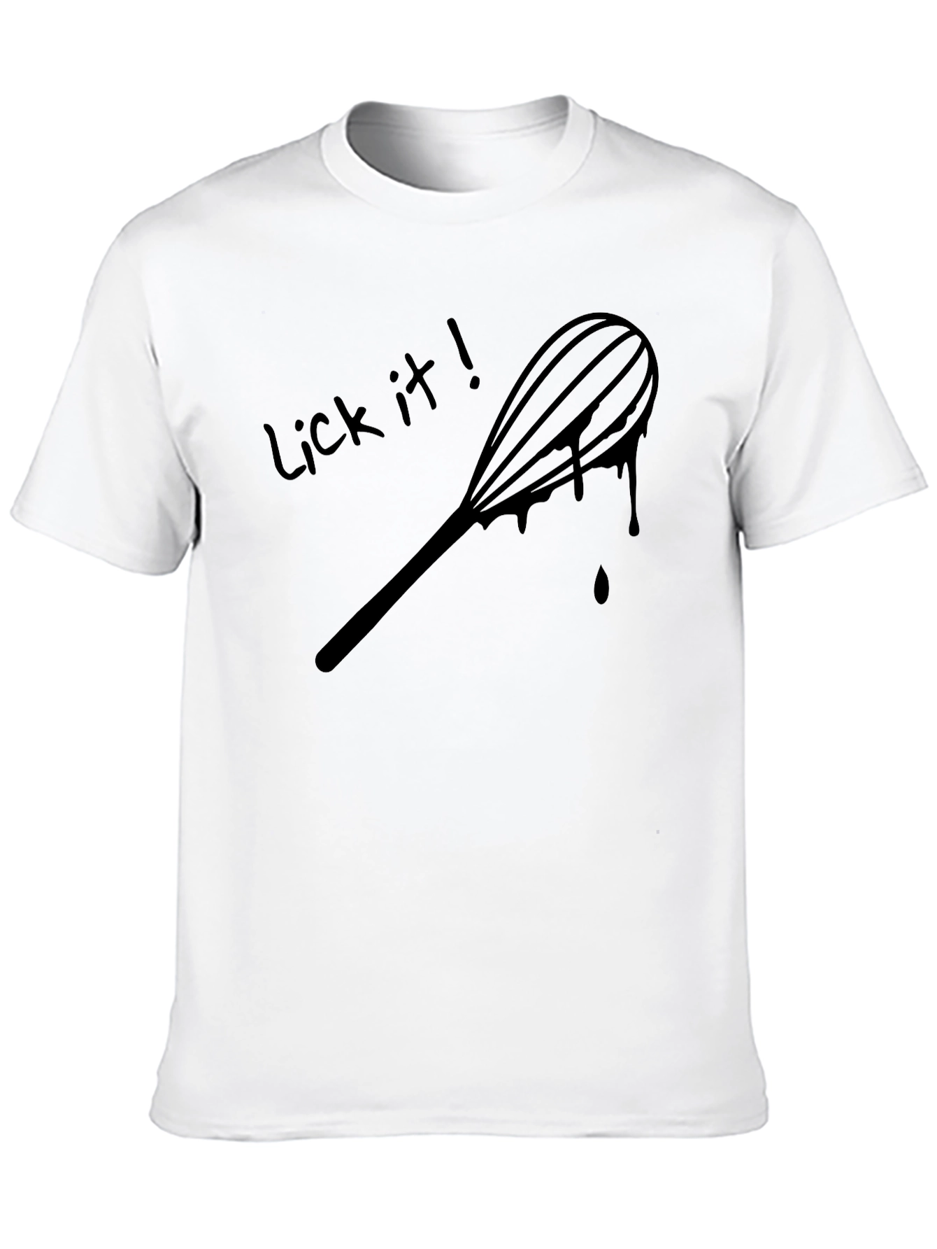 Lick It Whisk Graphic T-Shirt - Black Cotton Tee