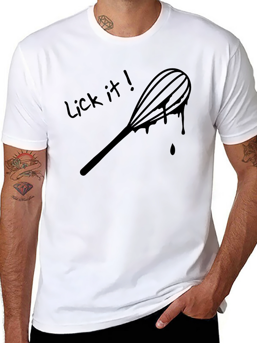 Lick It Whisk Graphic T-Shirt - Black Cotton Tee