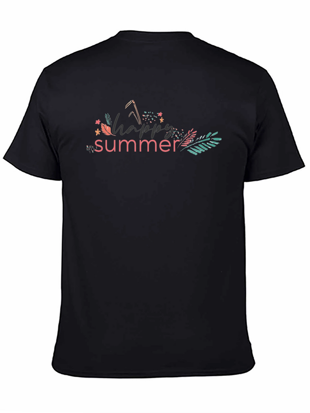 Happy Summer Black T-Shirt for Men