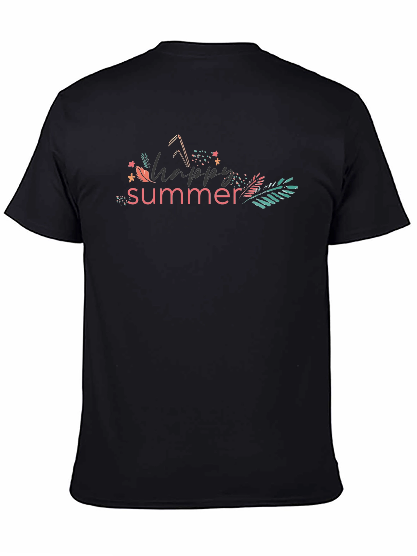 Happy Summer Black T-Shirt for Men