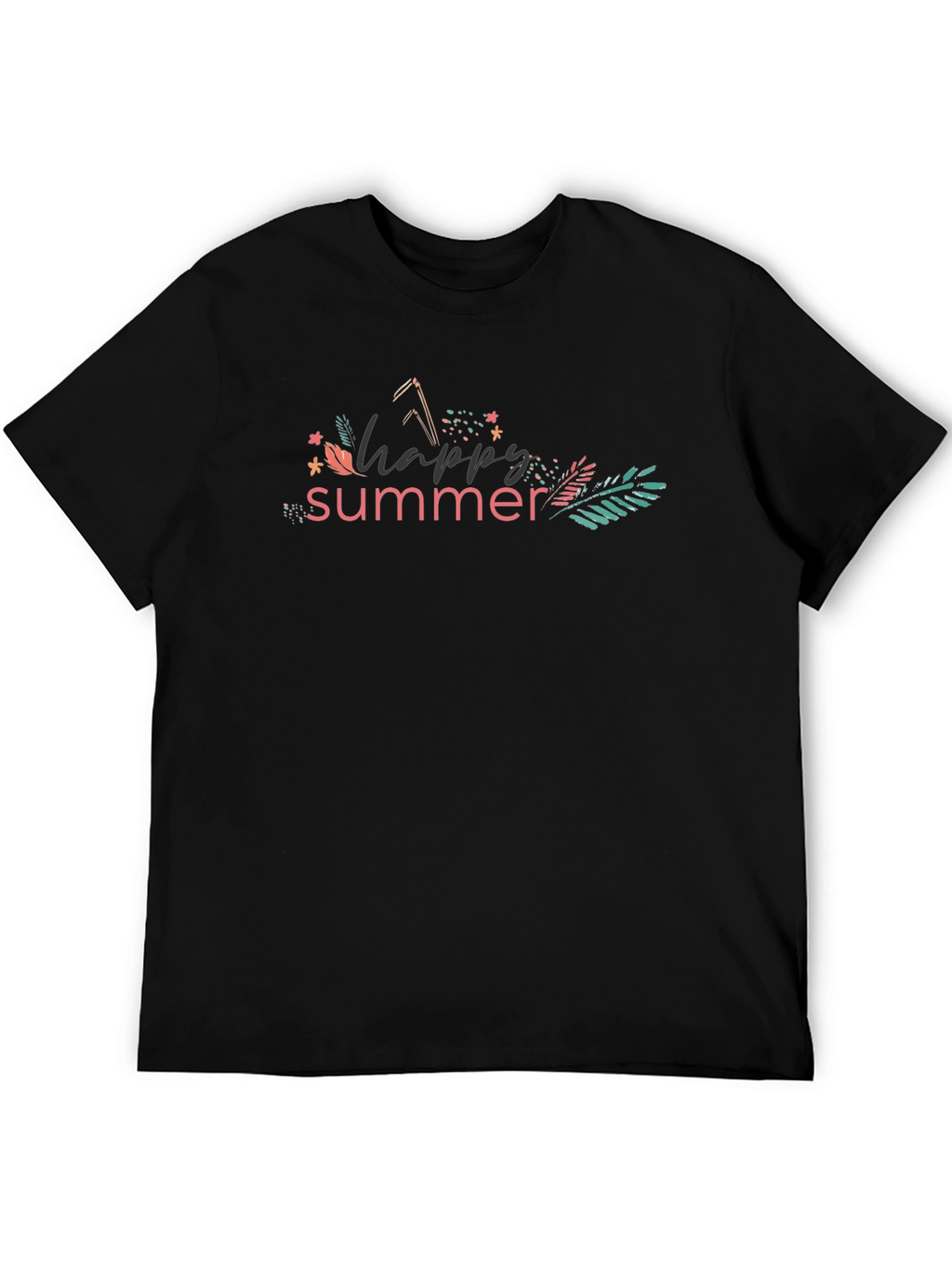 Happy Summer Black T-Shirt for Men