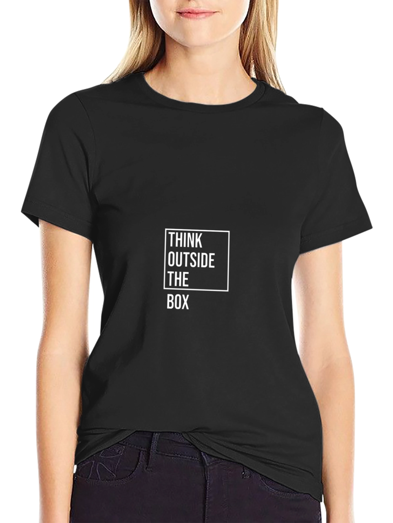Think Outside the Box Graphic T-Shirt - Black
