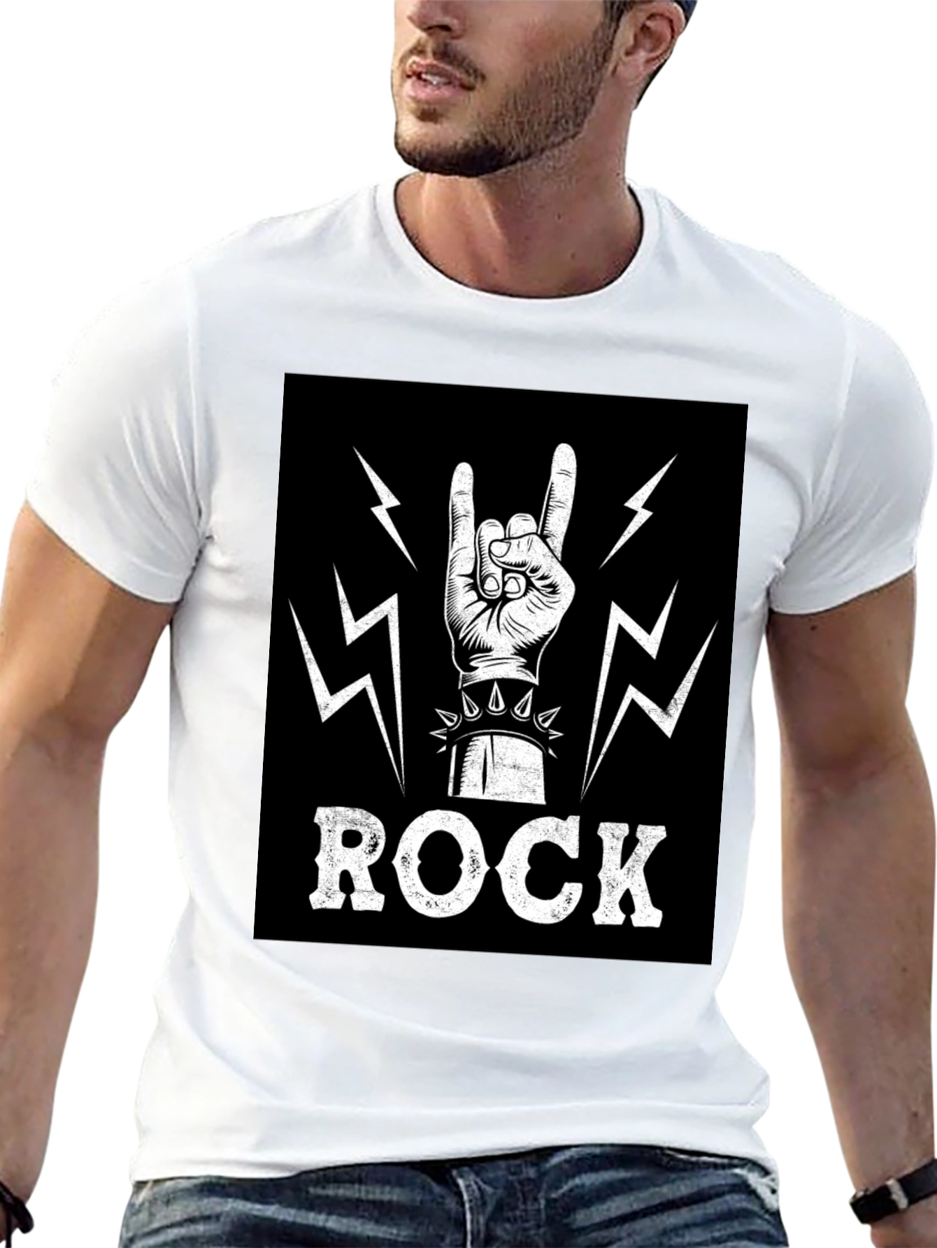 Rock On! Graphic Print T-Shirt