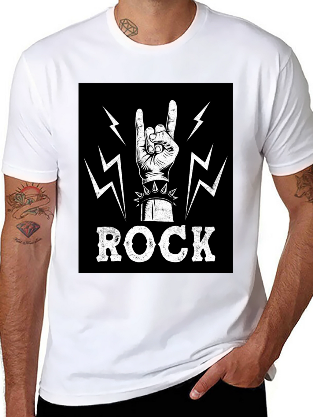Rock On! Graphic Print T-Shirt