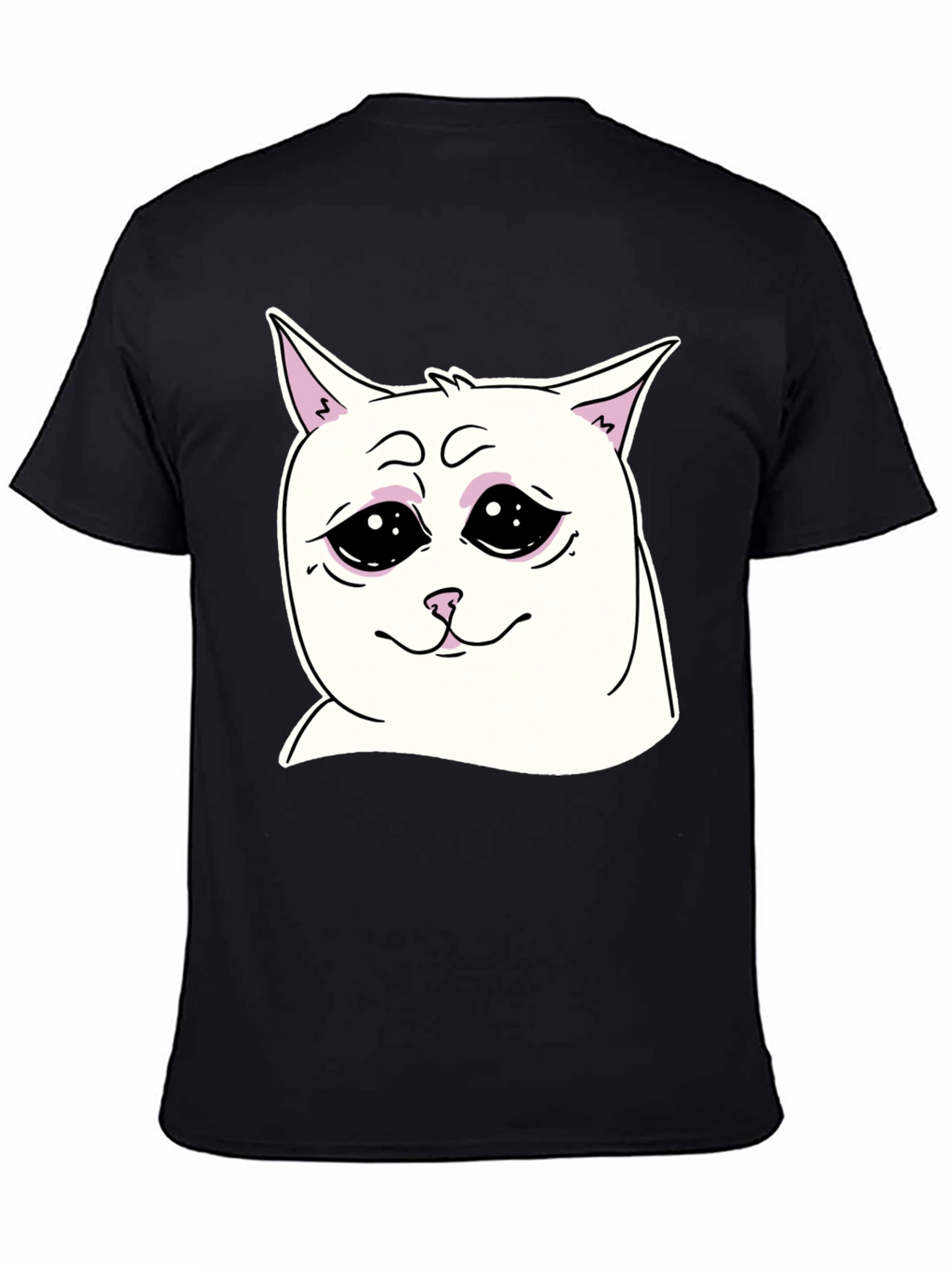 Sad Cat Meme Graphic T-Shirt - Unisex Black Tee
