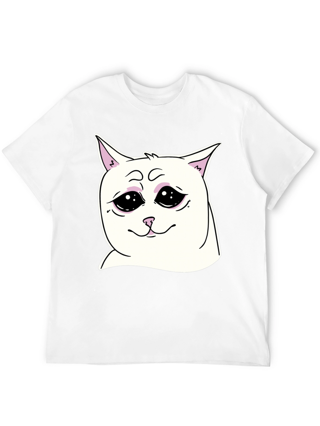 Sad Cat Meme Graphic T-Shirt - Unisex Black Tee