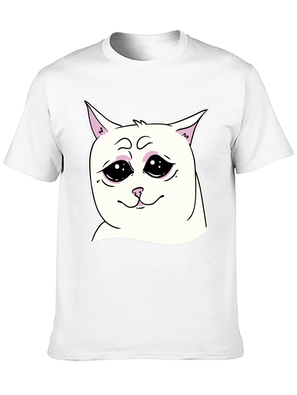 Sad Cat Meme Graphic T-Shirt - Unisex Black Tee