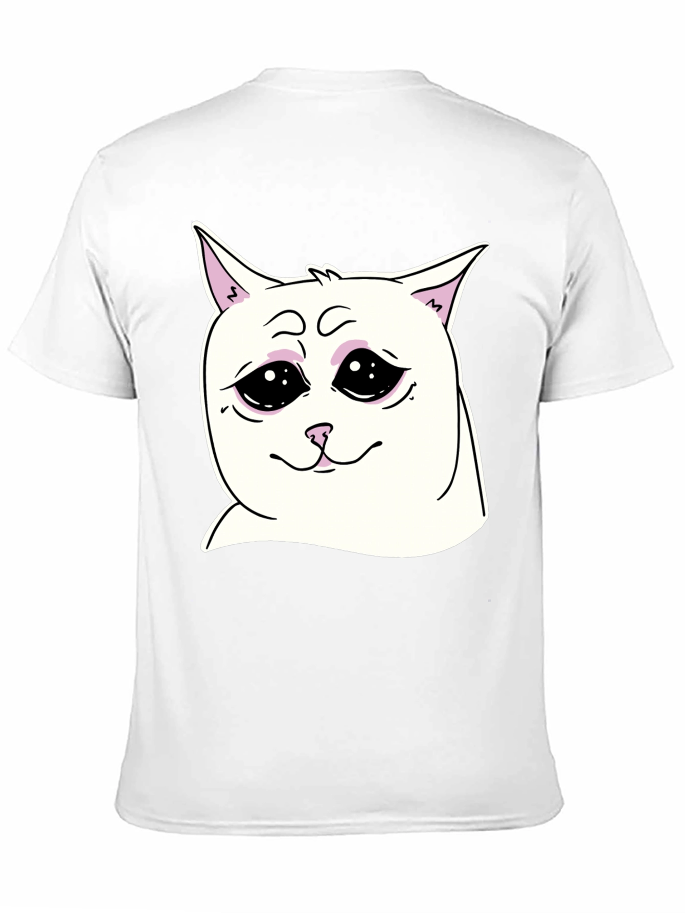 Sad Cat Meme Graphic T-Shirt - Unisex Black Tee