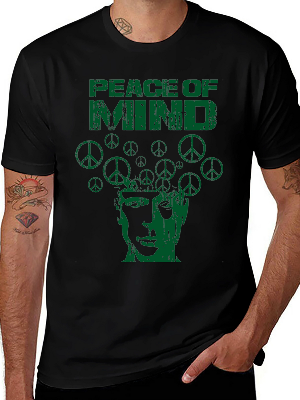 Peace of Mind Graphic Print Crew Neck T-Shirt