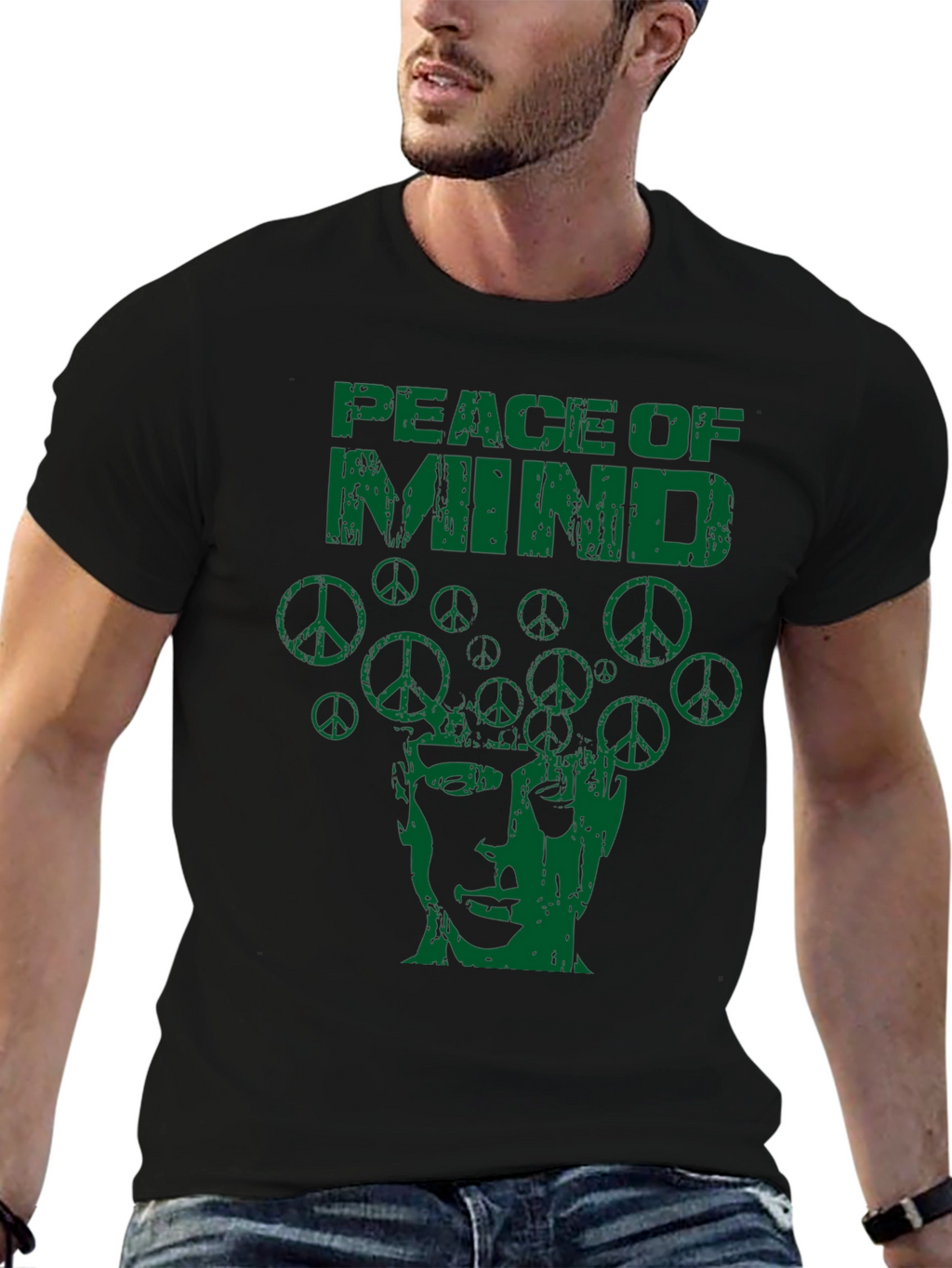 Peace of Mind Graphic Print Crew Neck T-Shirt