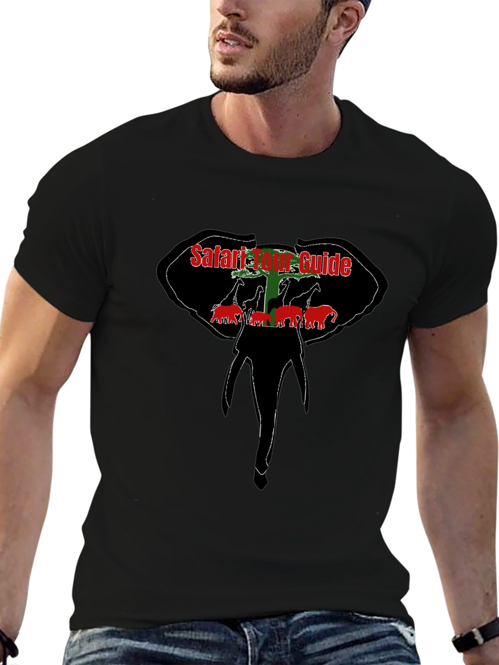 Safari Tour Guide Black T-Shirt