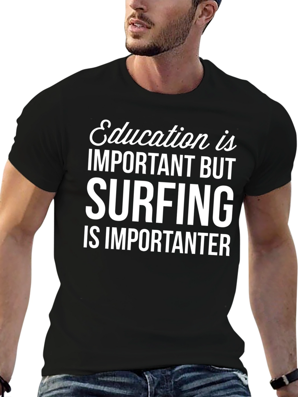 Funny Surfing T-Shirt: Education is Important