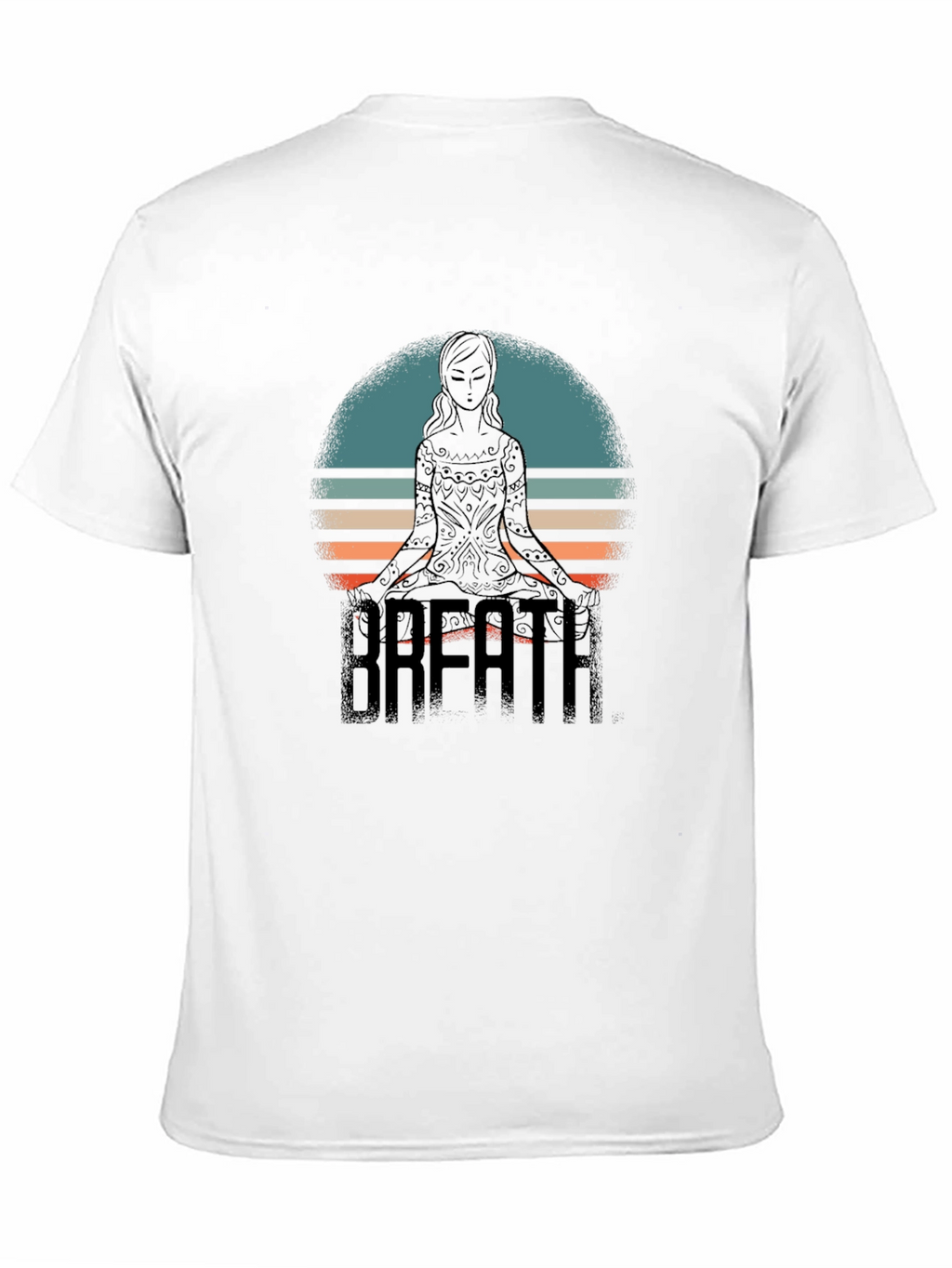 Breath Yoga Meditate Black Graphic Tee Shirt