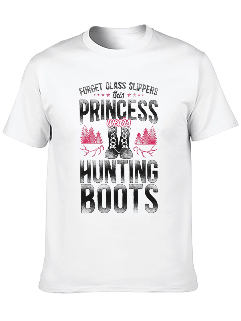 Hunting Boots Graphic Tee - Black Cotton Blend