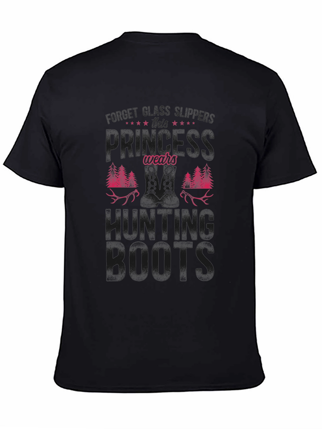 Hunting Boots Graphic Tee - Black Cotton Blend