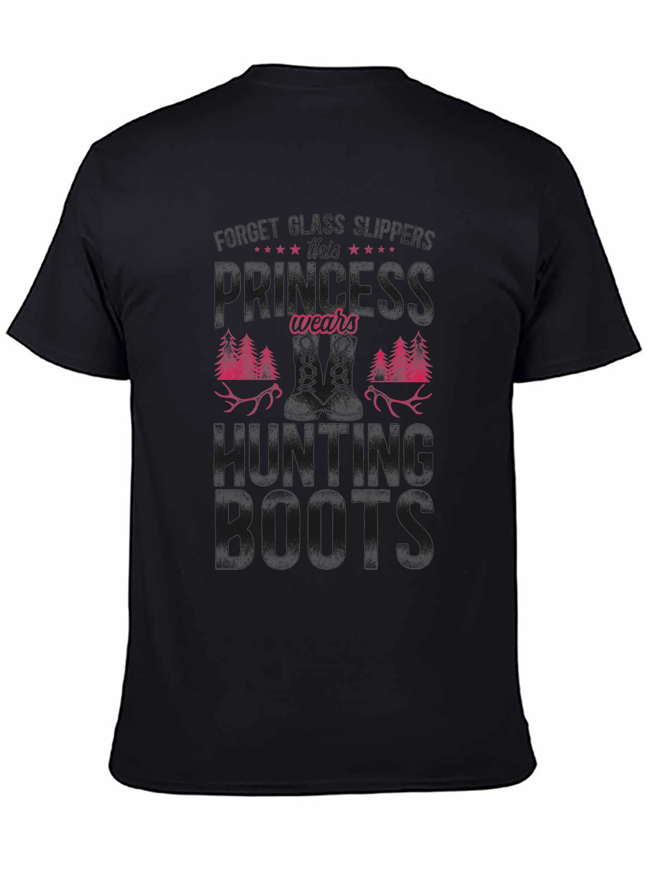 Hunting Boots Graphic Tee - Black Cotton Blend