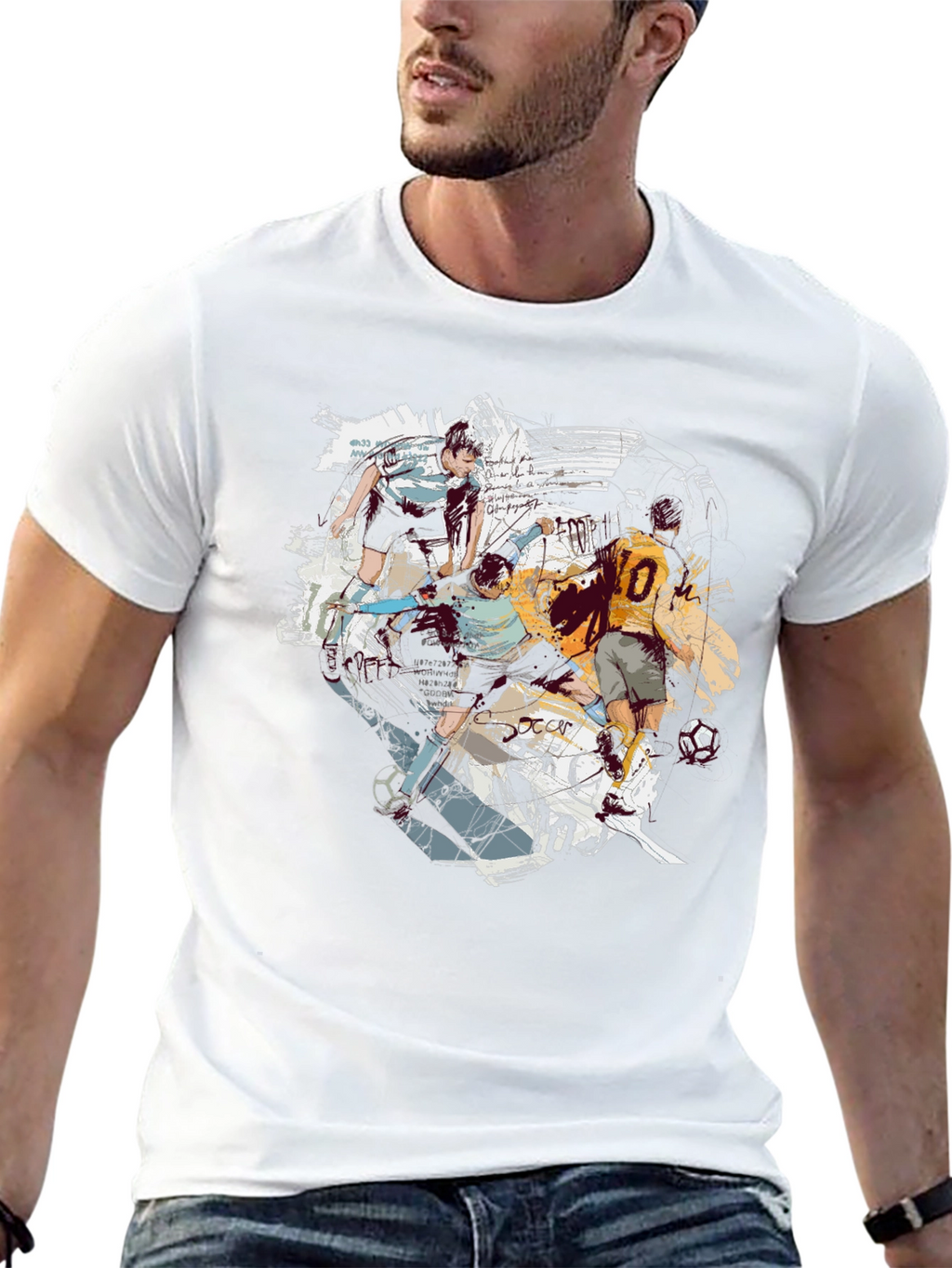 Soccer Art Graphic T-Shirt - Cool & Casual