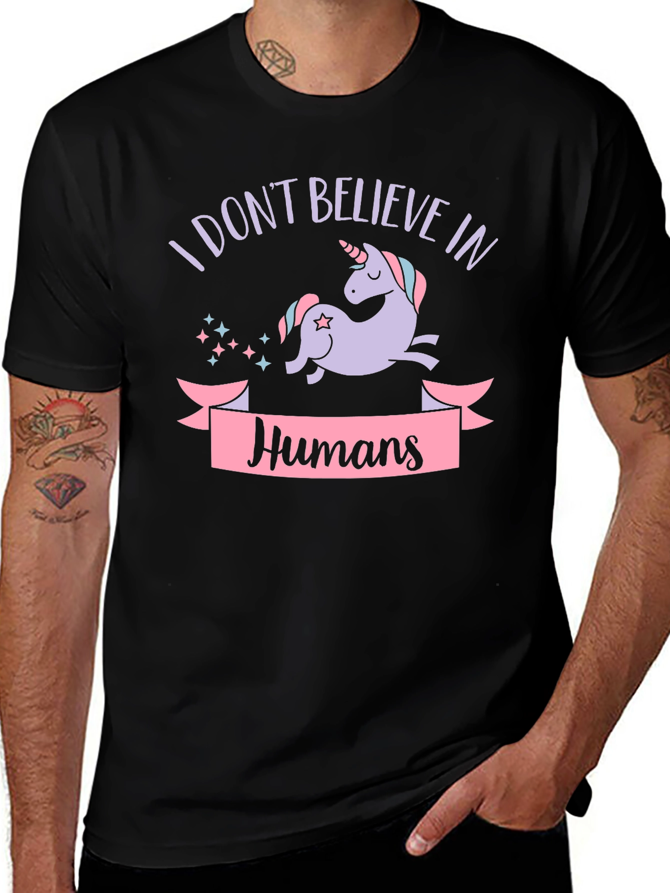 I Dont Believe In Humans Unicorn Graphic Tee