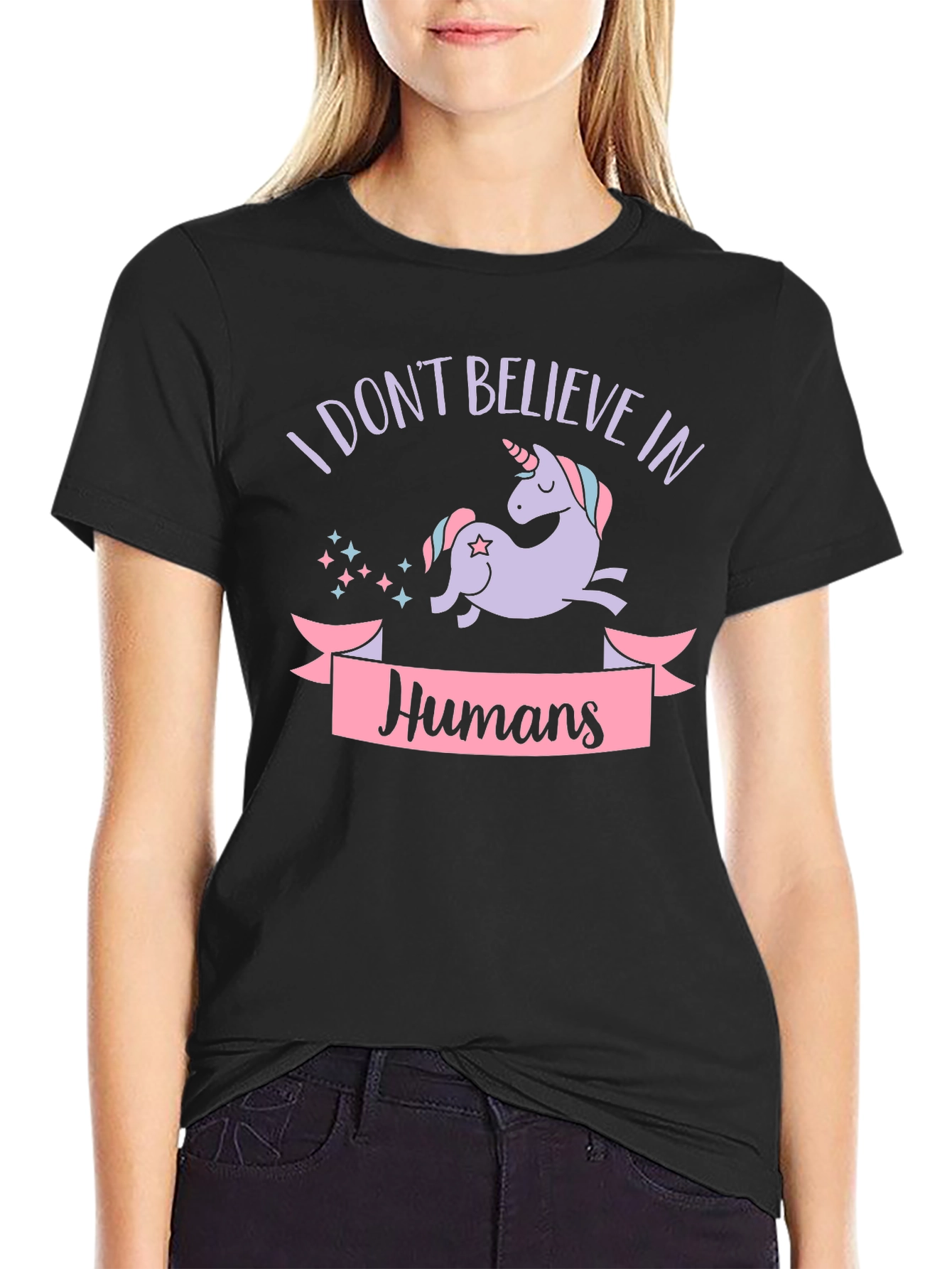 I Dont Believe In Humans Unicorn Graphic Tee