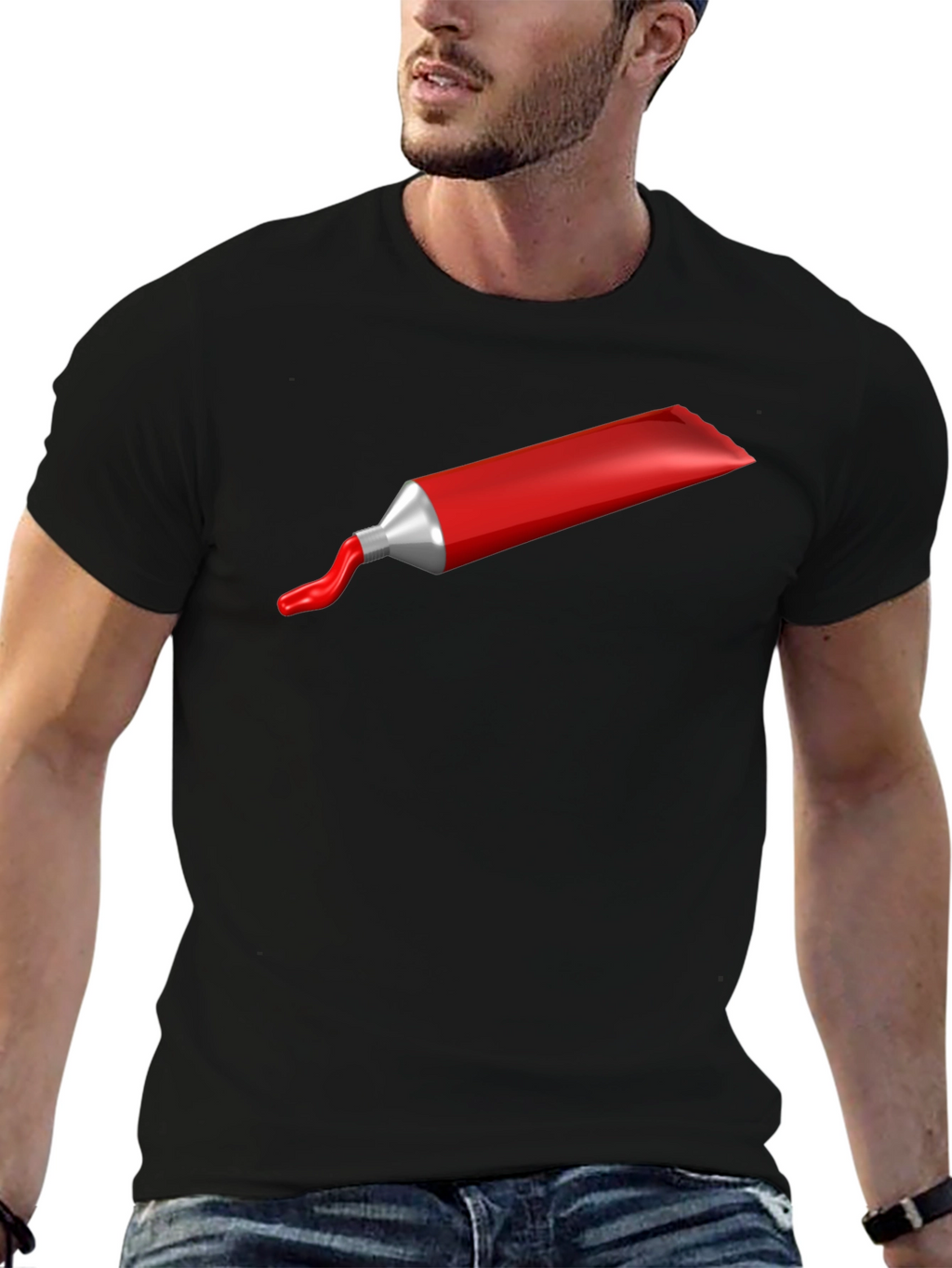 Red Paint Tube Graphic T-Shirt