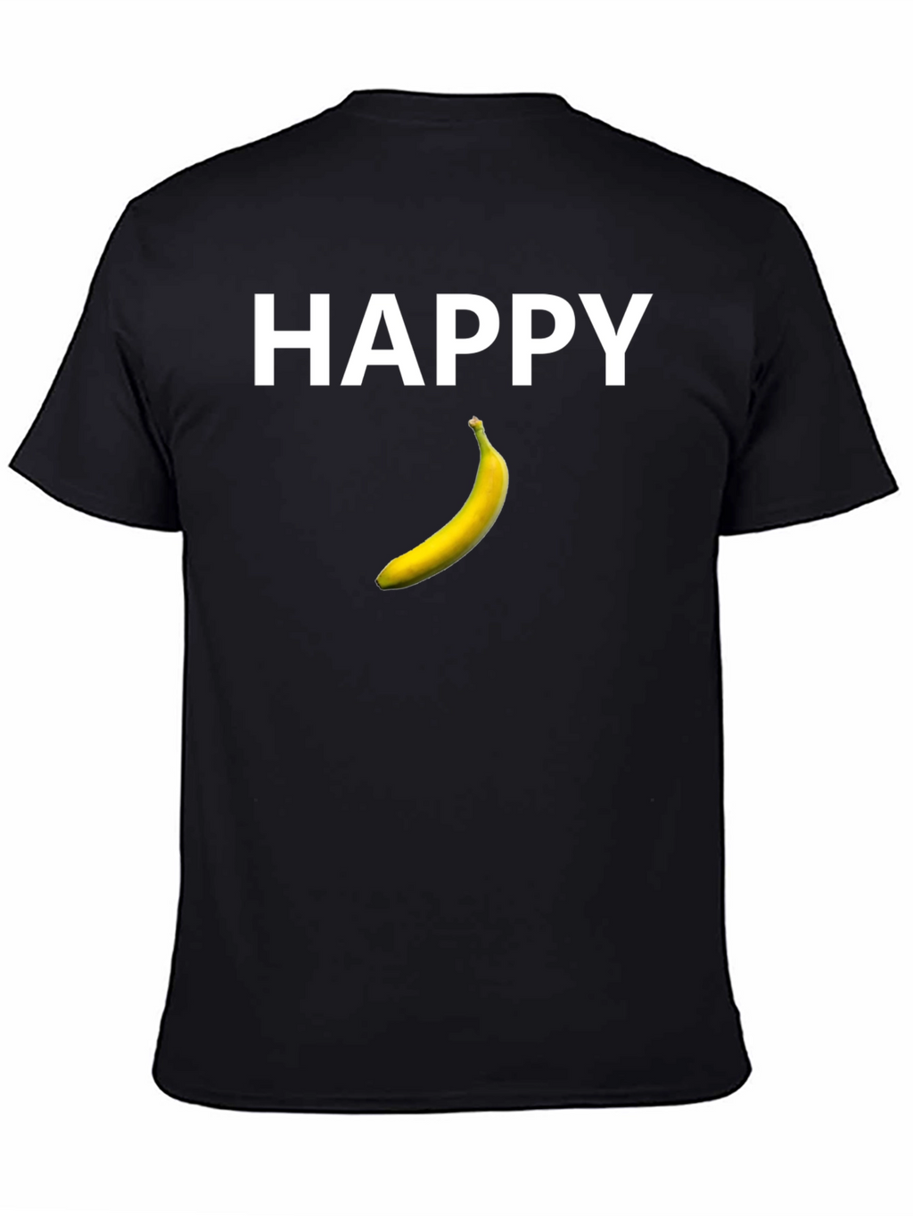 Happy Banana Graphic Tee - Black Cotton T-Shirt