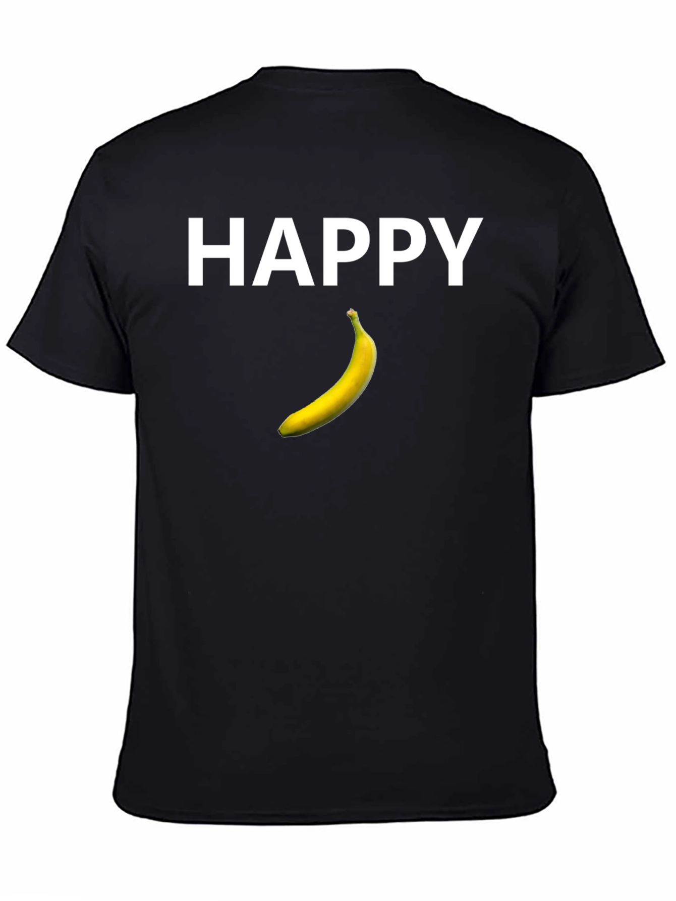 Happy Banana Graphic Tee - Black Cotton T-Shirt