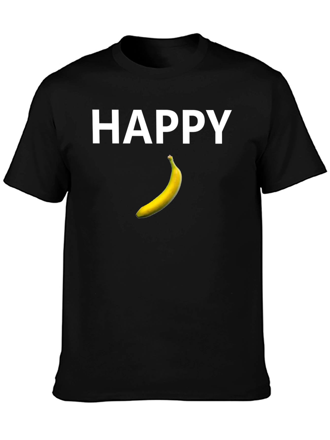Happy Banana Graphic Tee - Black Cotton T-Shirt