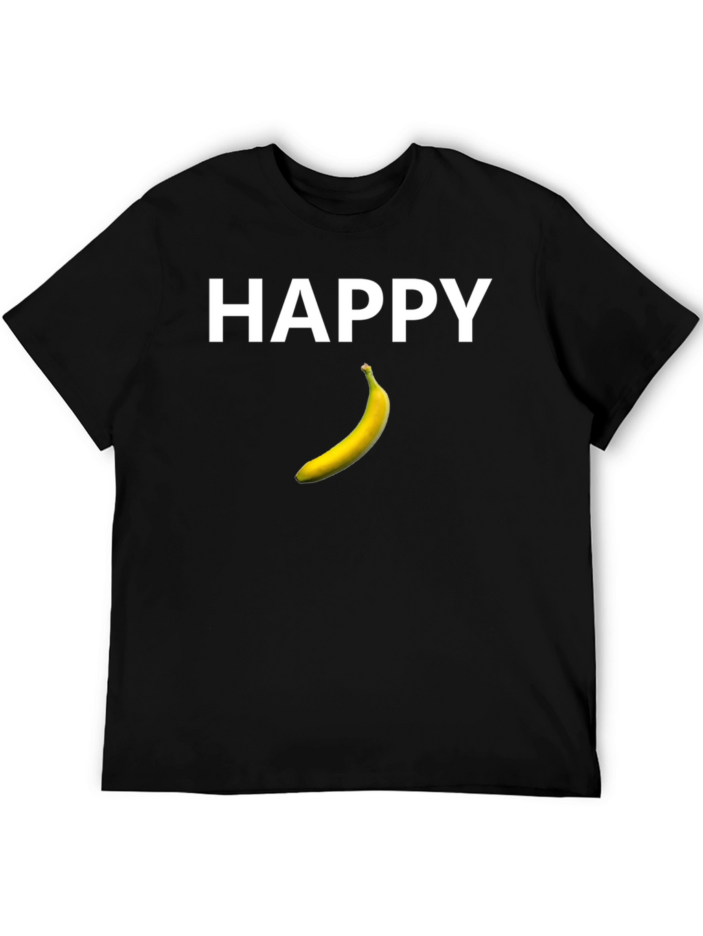 Happy Banana Graphic Tee - Black Cotton T-Shirt