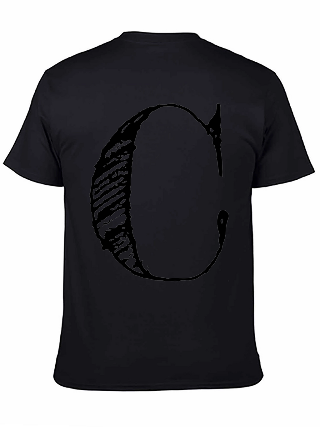 Bold C Letter Graphic Black T-Shirt