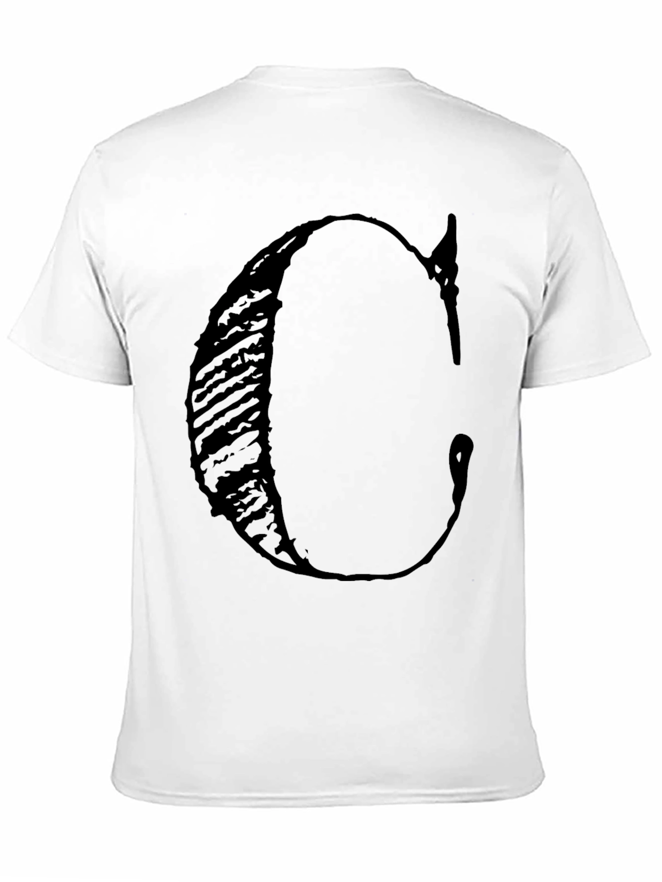 Bold C Letter Graphic Black T-Shirt