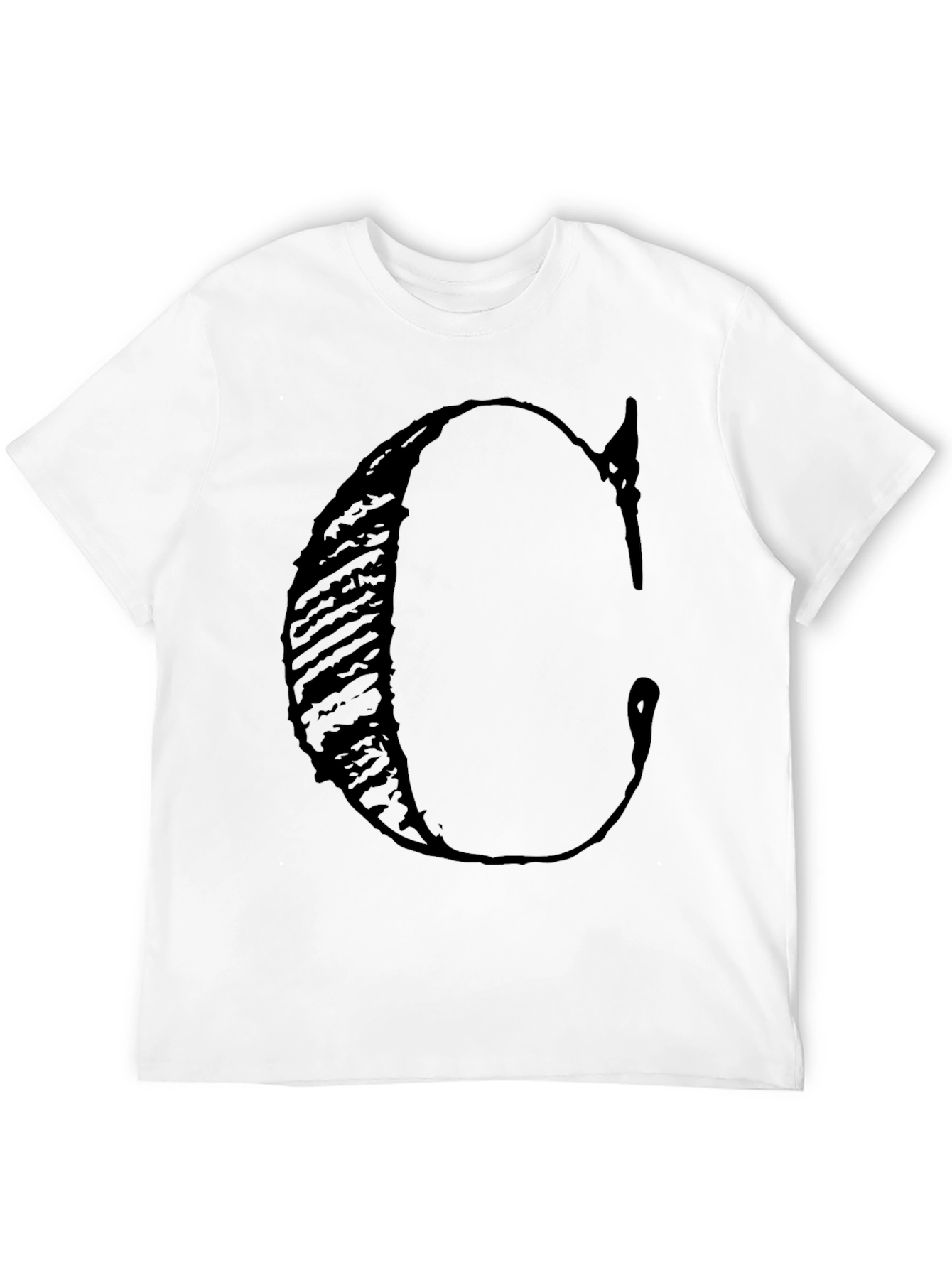 Bold C Letter Graphic Black T-Shirt