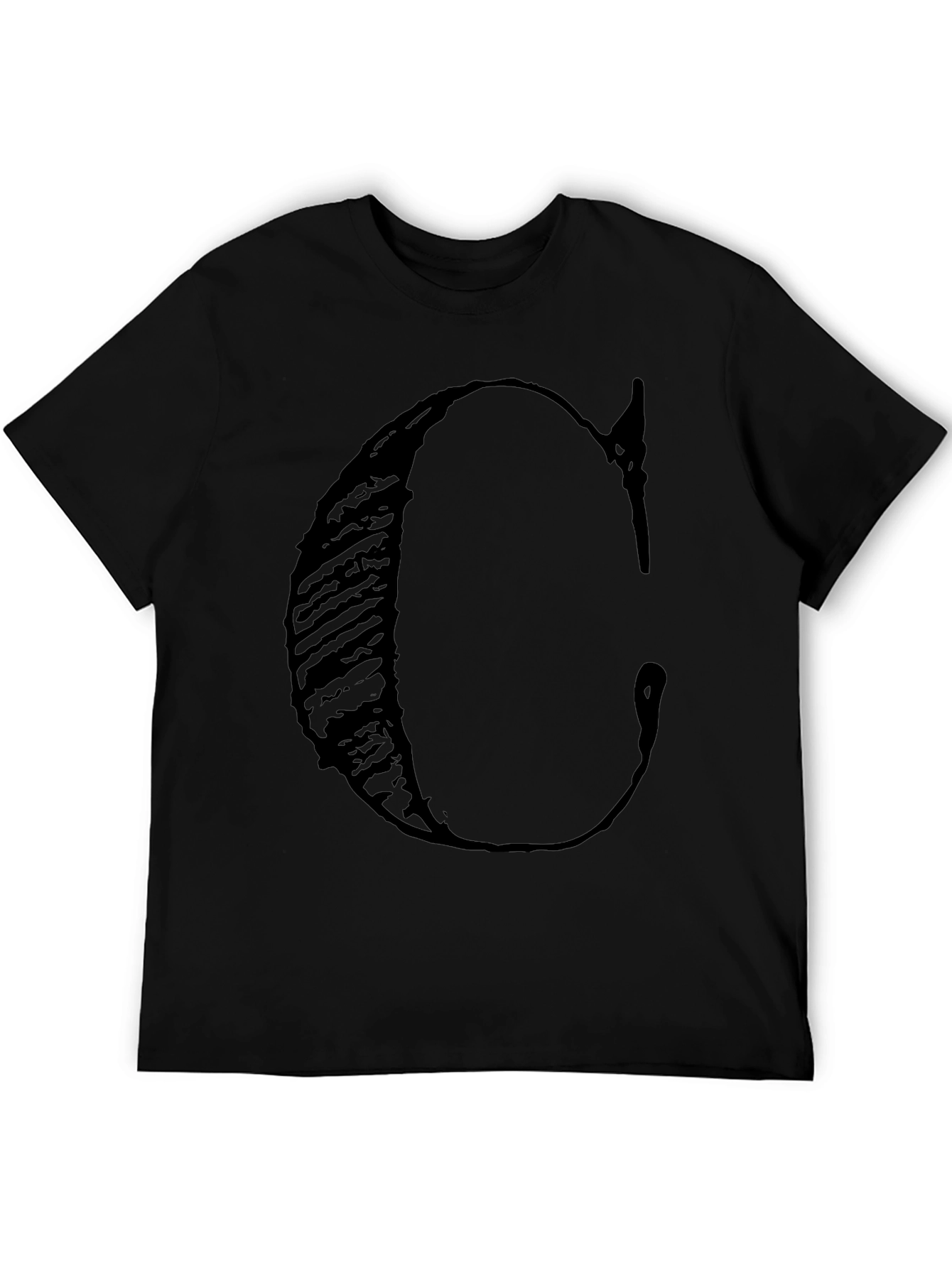 Bold C Letter Graphic Black T-Shirt