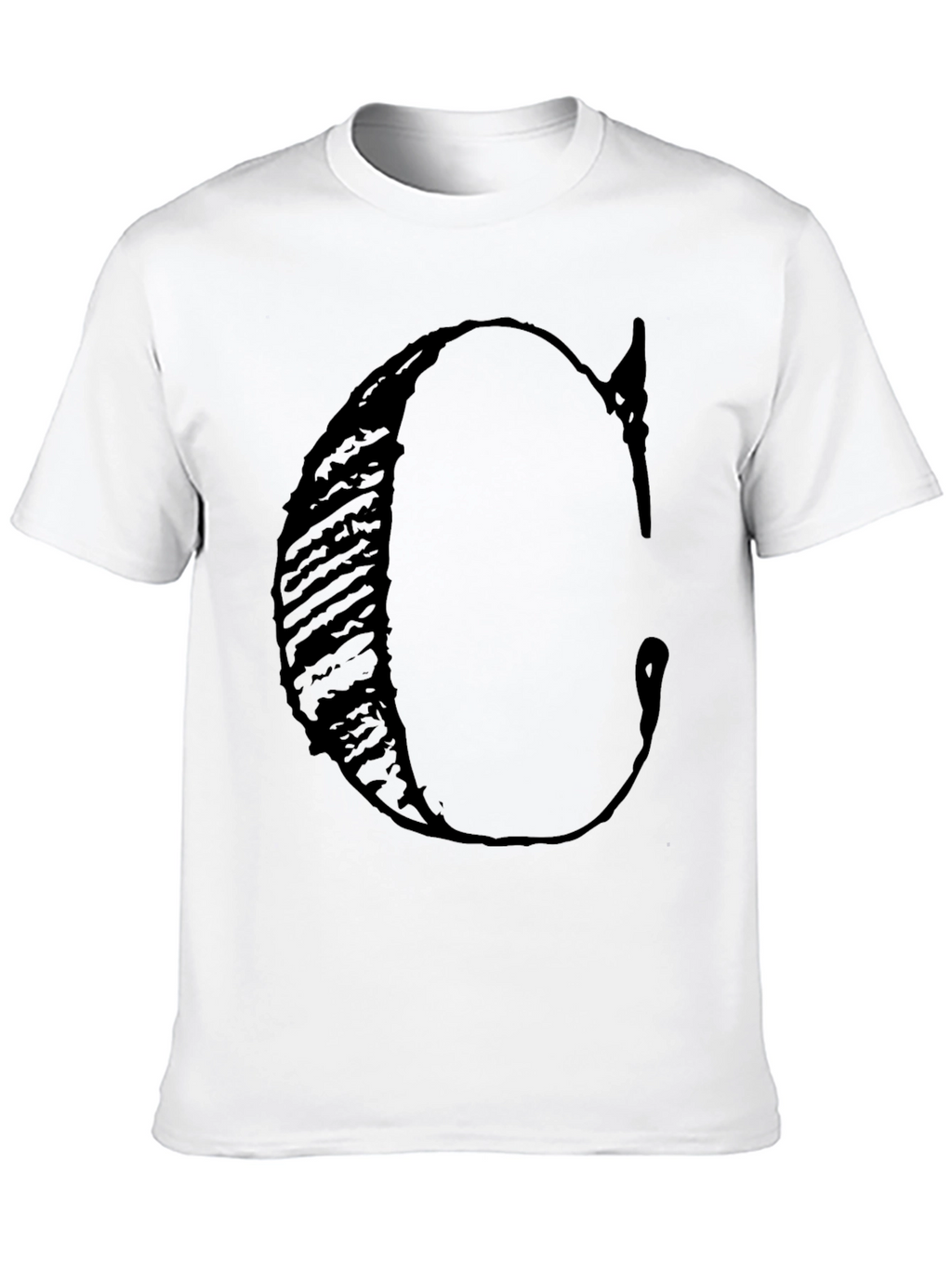 Bold C Letter Graphic Black T-Shirt